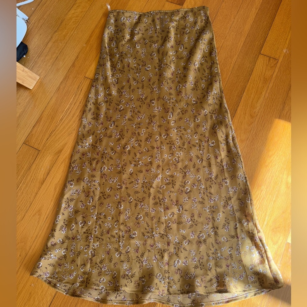Satin Floral Skirt